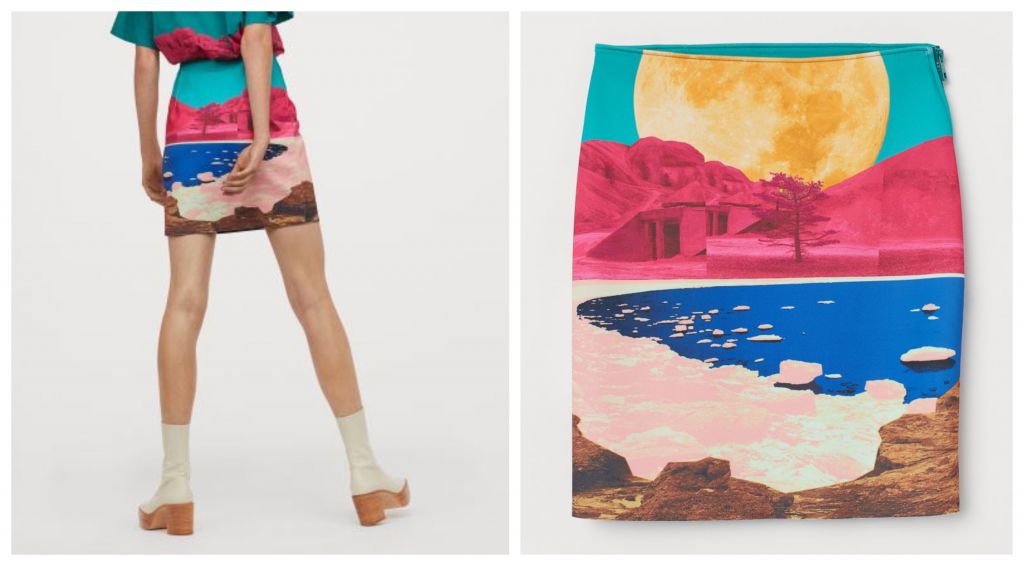minifalda estampada hm