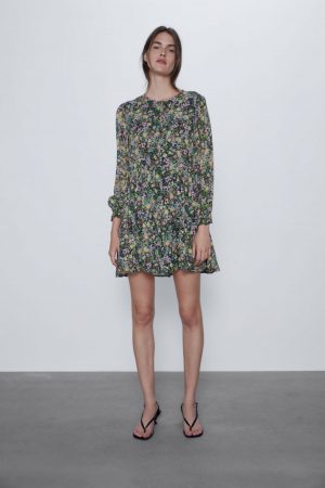 Vestido estampado floral Zara