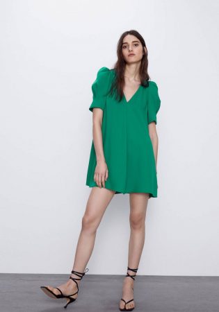 vestido verde zara