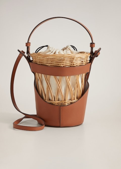 bolsos saco madera Mango