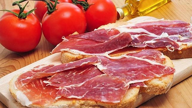 tostada jamon alimentos