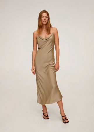 Vestidos largos de Pull &Bear, Mango y Zara para citas elegantes 5 Merca2.es vestido mango escote drapeado