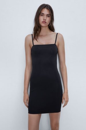 vestido fajas zara