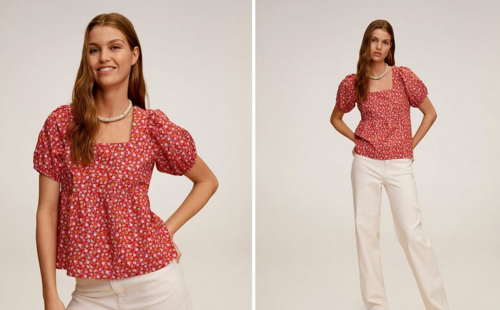 blusa floral Mango