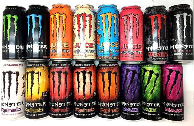 variedades de Monster bebidas estimulantes