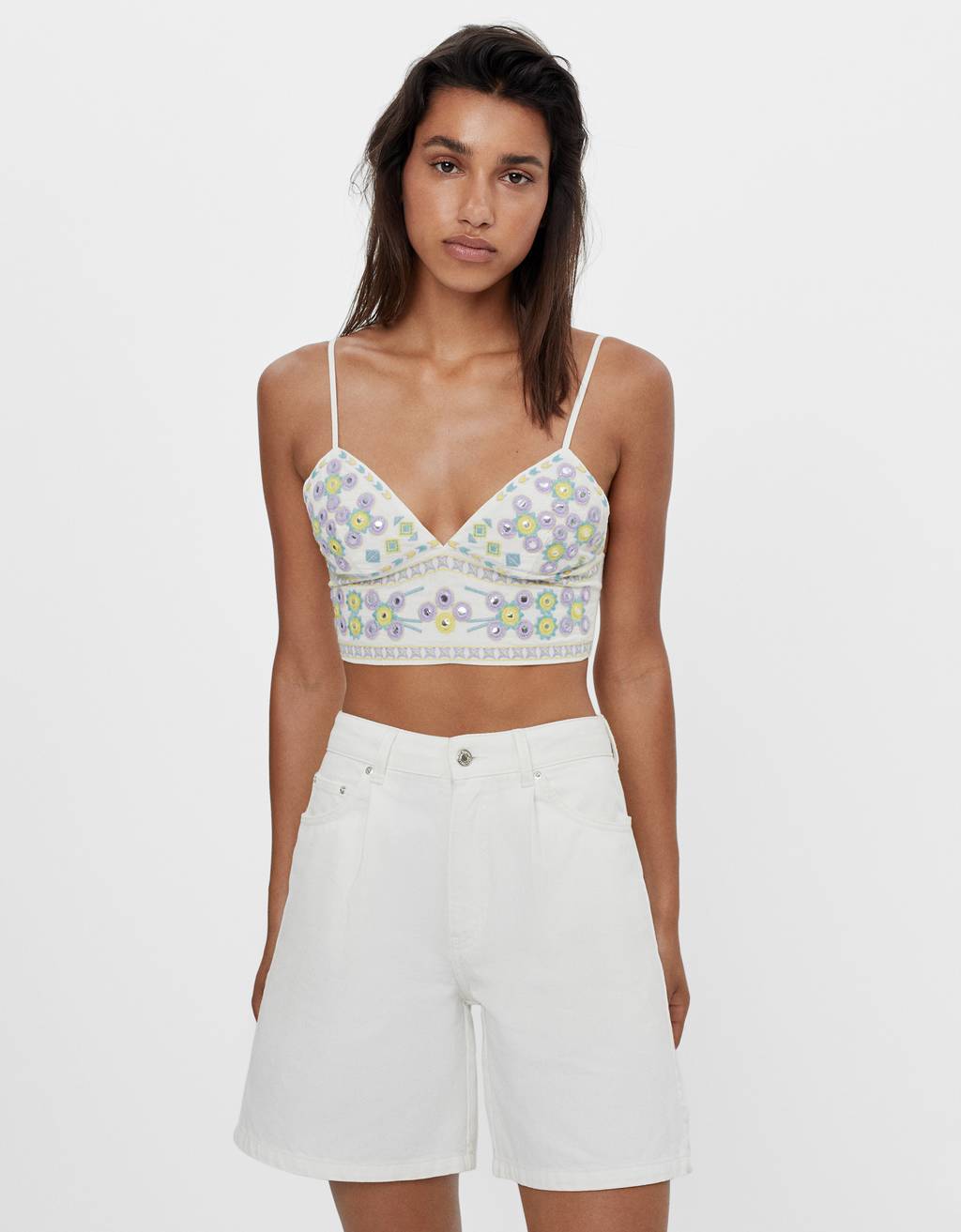 bralette espejitos bordados