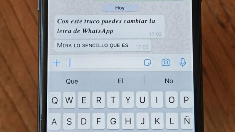 truco cambiar letra whastsapp