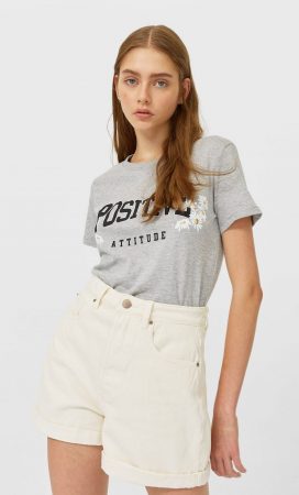 camiseta estampado stradivarius