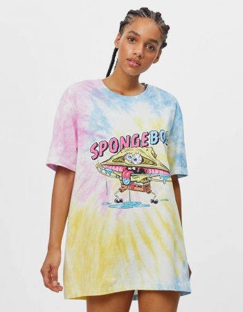 camiseta tie dye bob esponja bershka