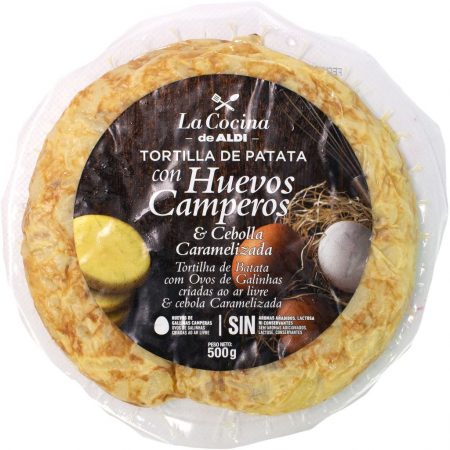 Tortillas de patata LA COCINA DE ALDI TORTILLA DE PATATA CON HUEVOS CAMPEROS Y CEBOLLA CARAMELIZADA zoom medium Merca2.es