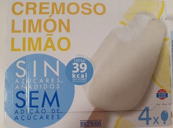 cremoso de limón de Mercadona, helados