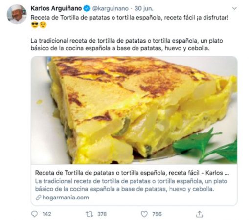 Arguiñano Twitter tortilla de patatas