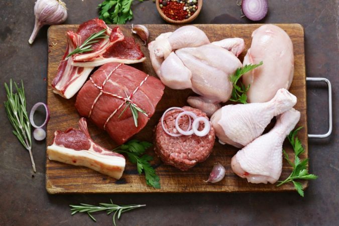 carnes rojas y blancas