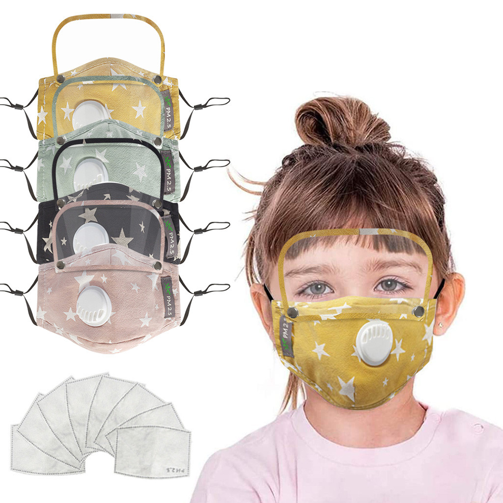 mascarilla infantil con protector de ojos