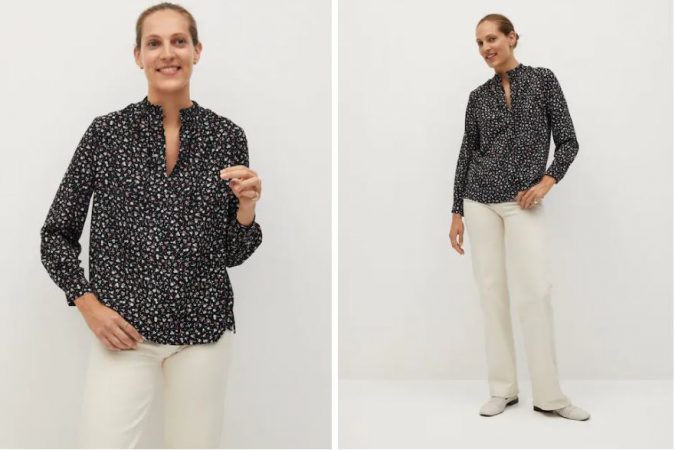 Blusa cuello fruncido 