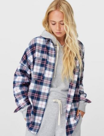 Camisa oversize cuadros Stradivarius 