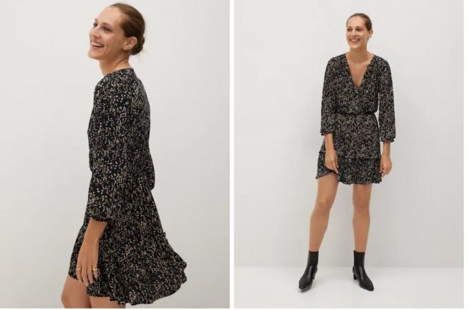 Vestido cintura elástica Mango  