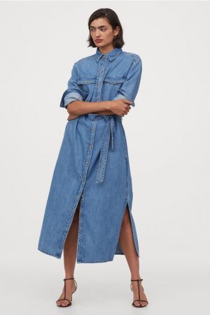 vestido camisero denim h&m