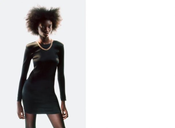 vestido satinado zara