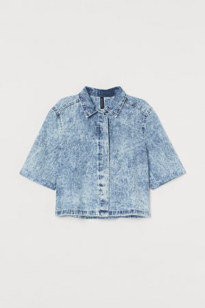 camisa vaquera cropped h&m