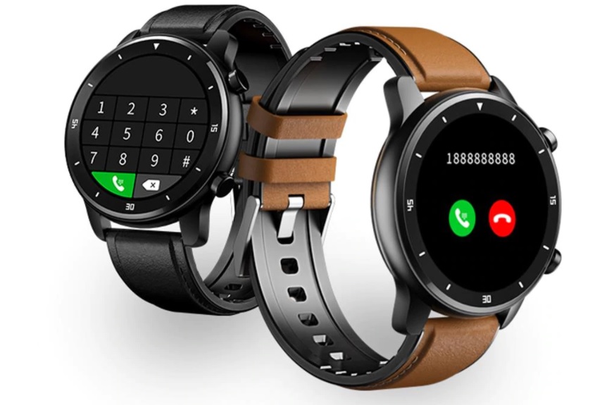 smartwatch con correa cuero