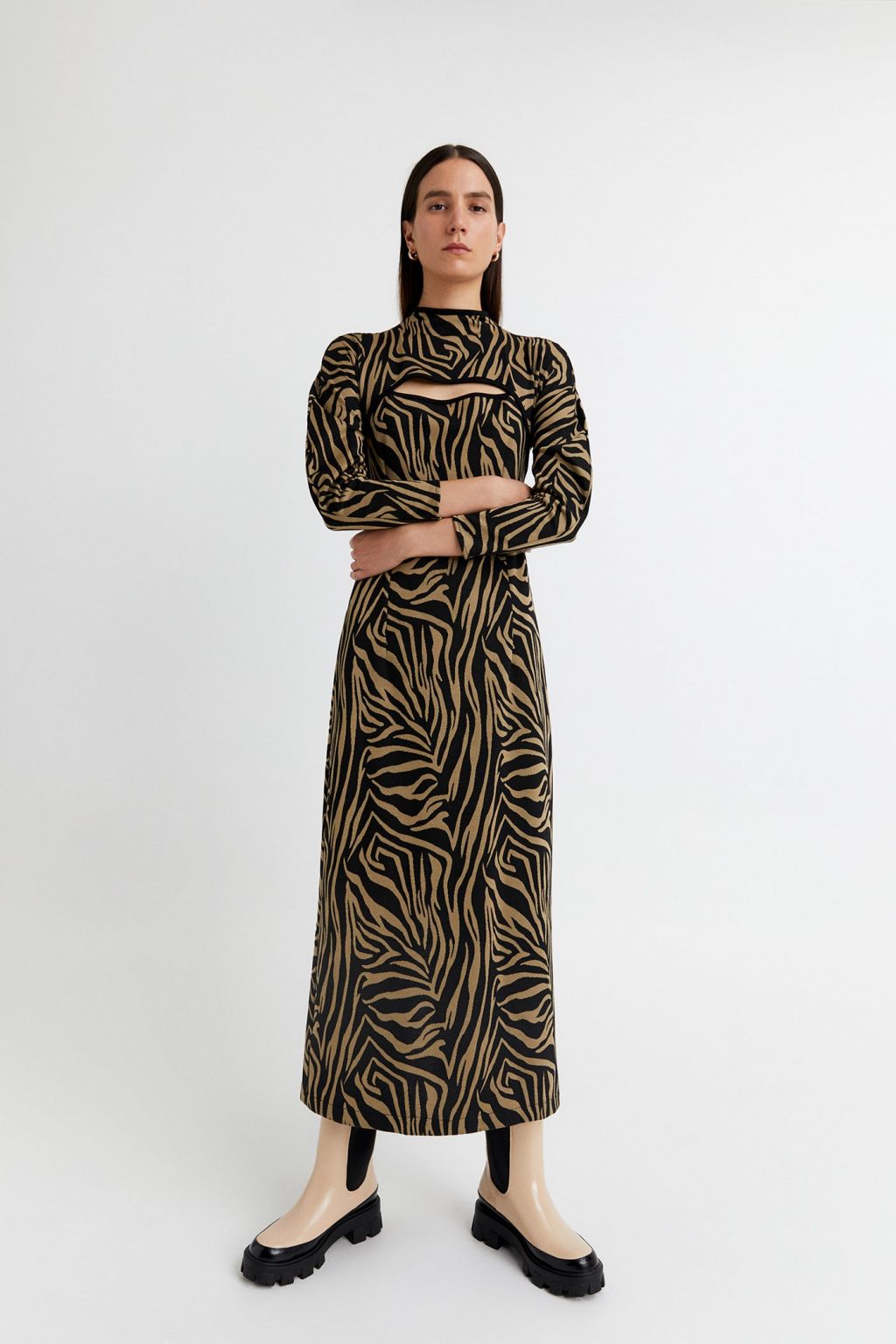 vestido estampado cebra 