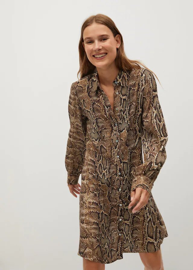vestido estampado serpiente mango