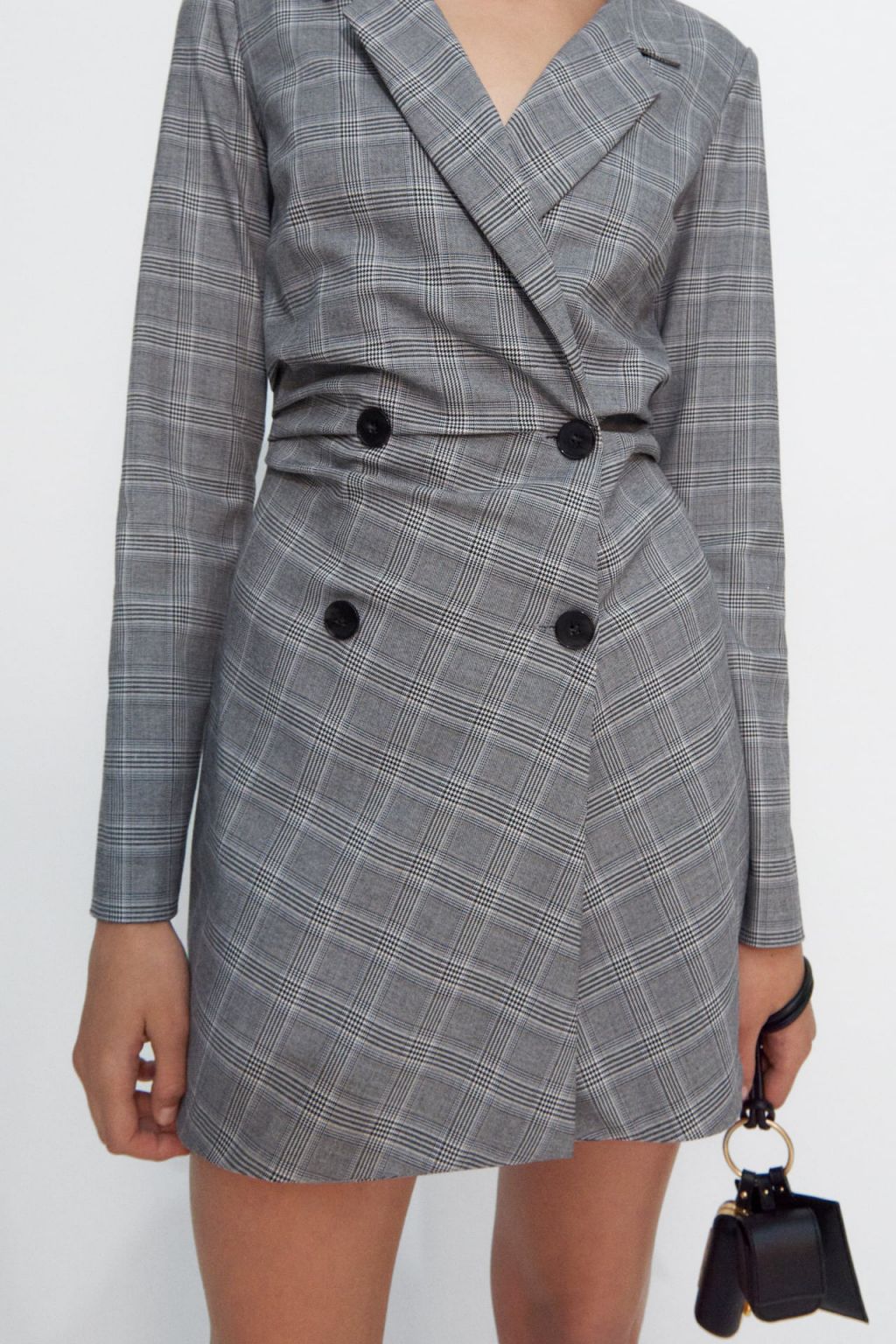 vestido mini cuadros zara