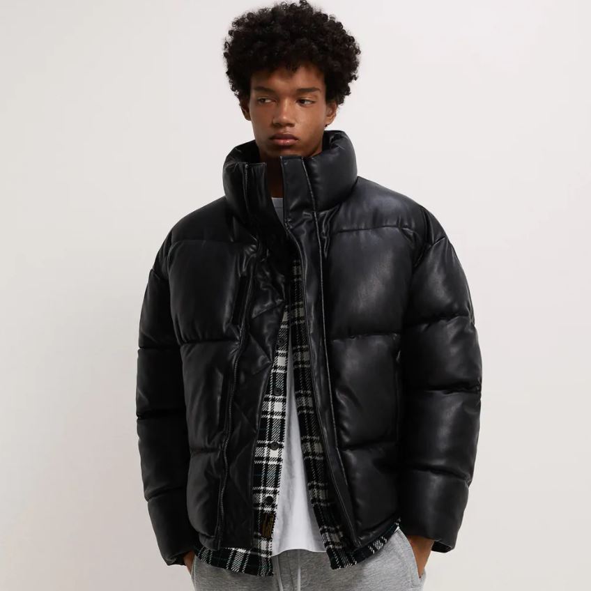 acolchada simil piel zara hombre