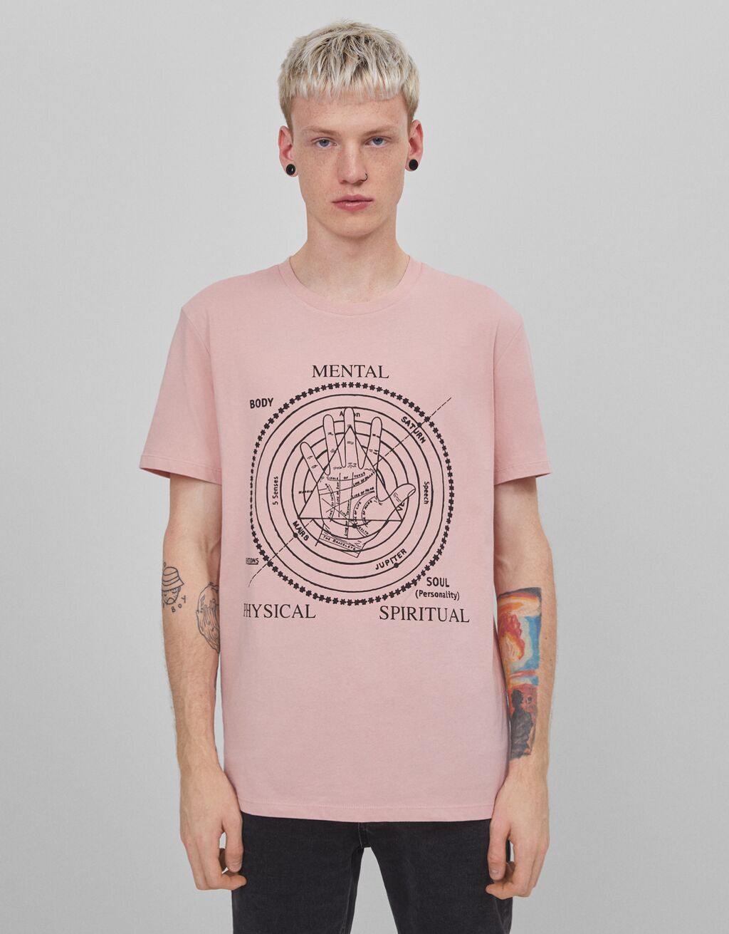camiseta print tarot bershka