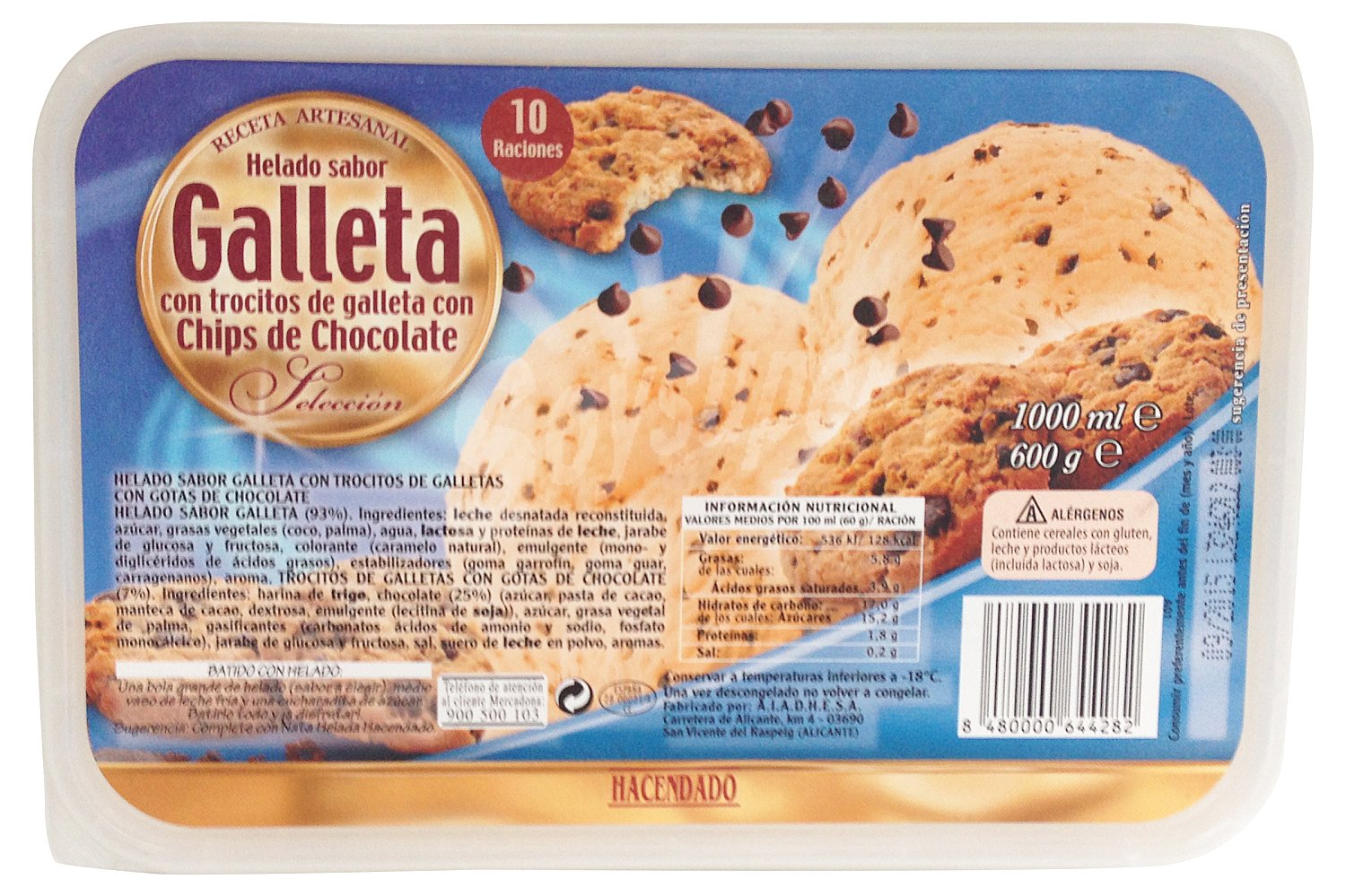 helado de galleta Hacendado