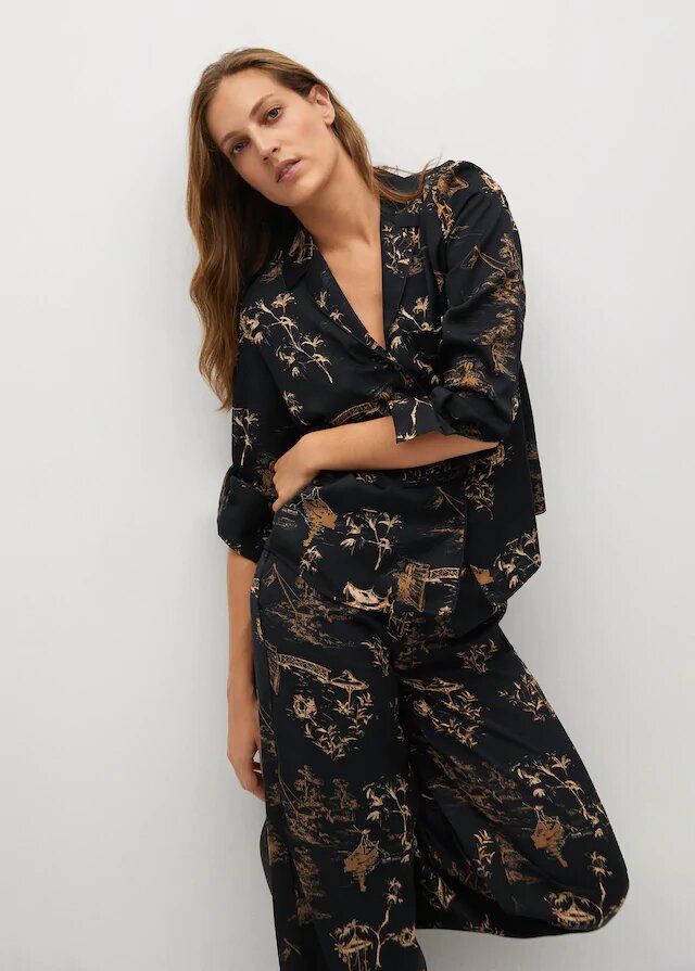 camisa estampado oriental