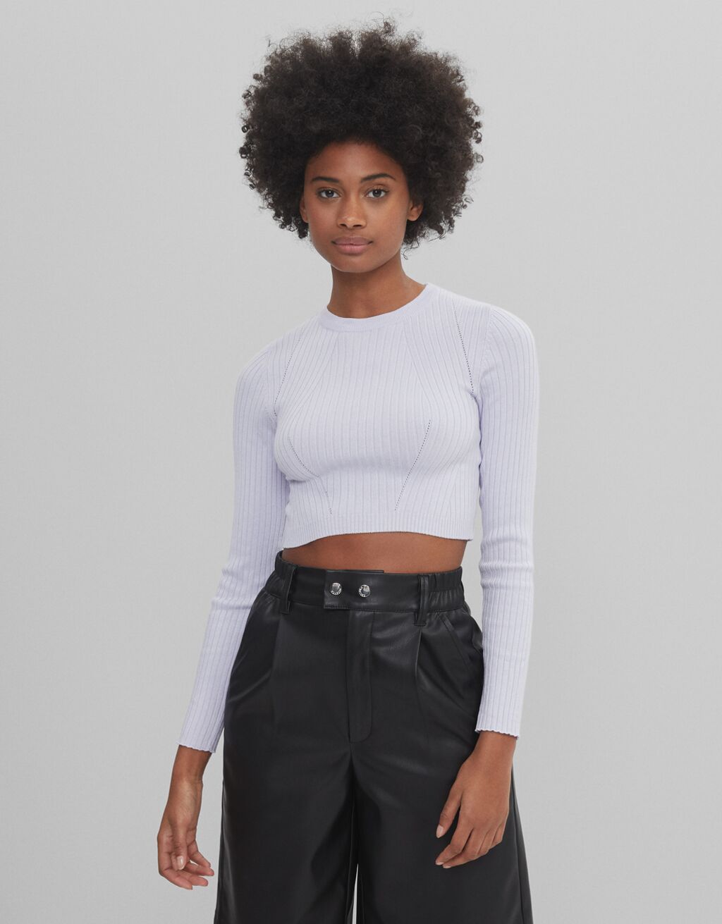 jersey cropped fino bershka