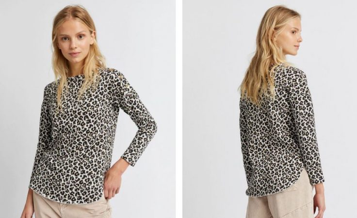 sudadera con volante animal print