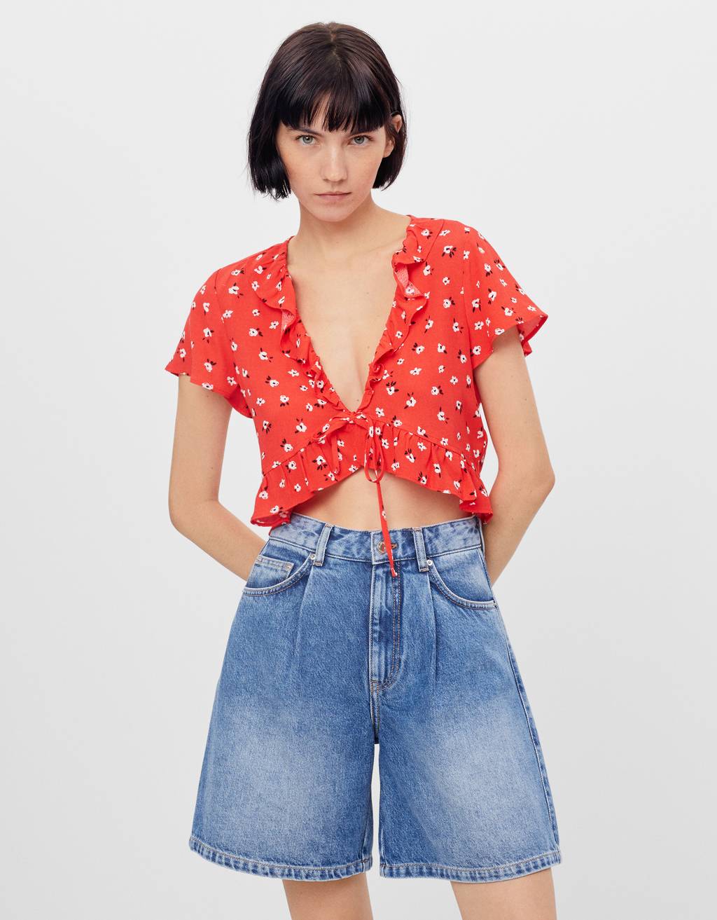 blusa flores lazada