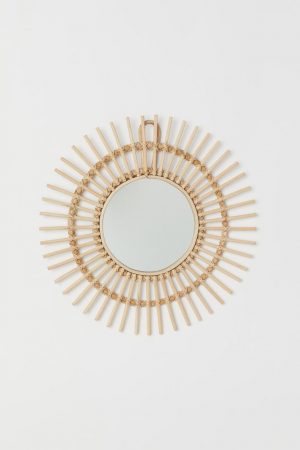 espejo marco mimbre h&m home