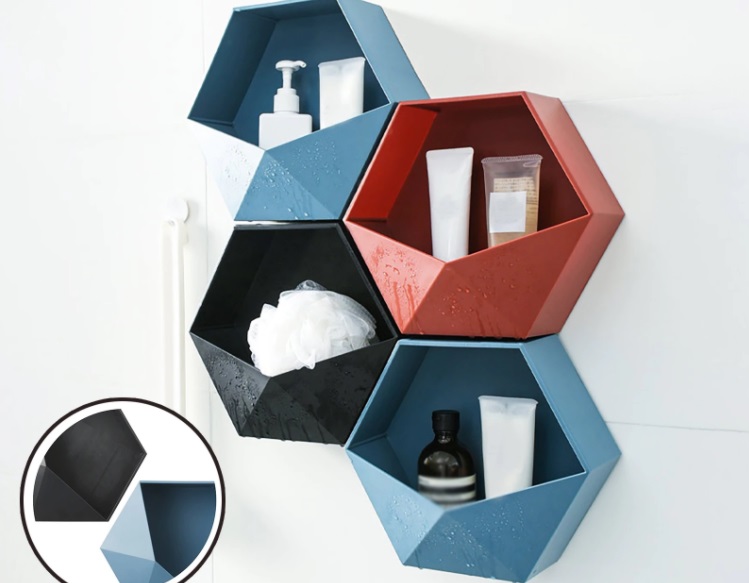 estantería hexagonal