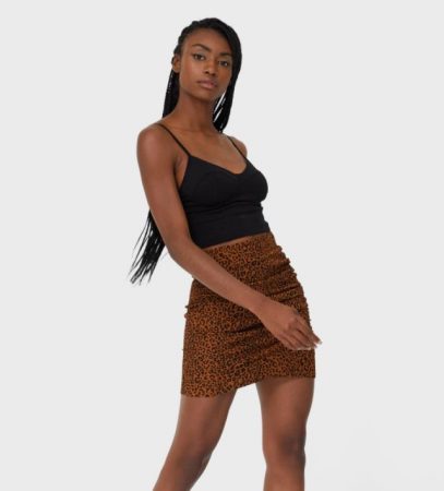 falda midi fruncida 