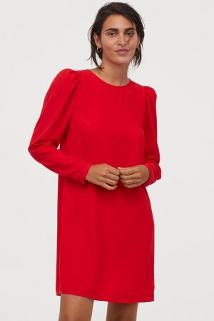 vestido con manga puffy h&m