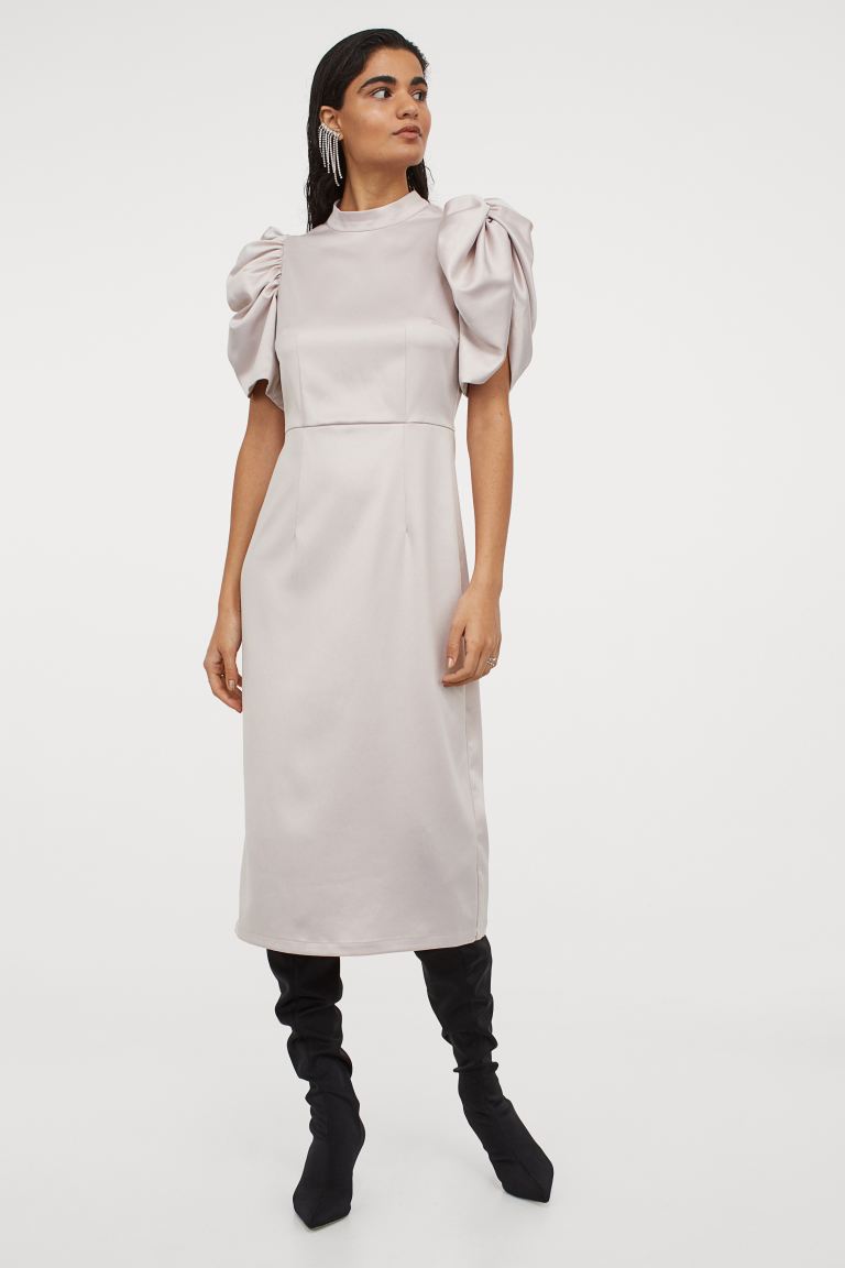vestido de saten h&m