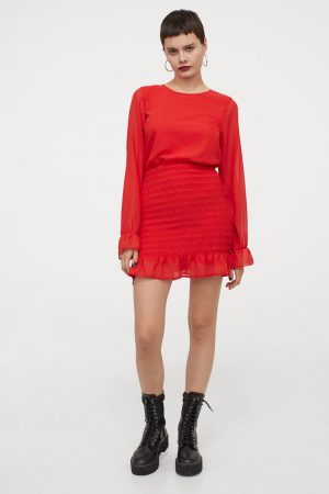 vestido fruncido h&m