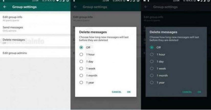 Programar un mensaje para que se elimine solo
