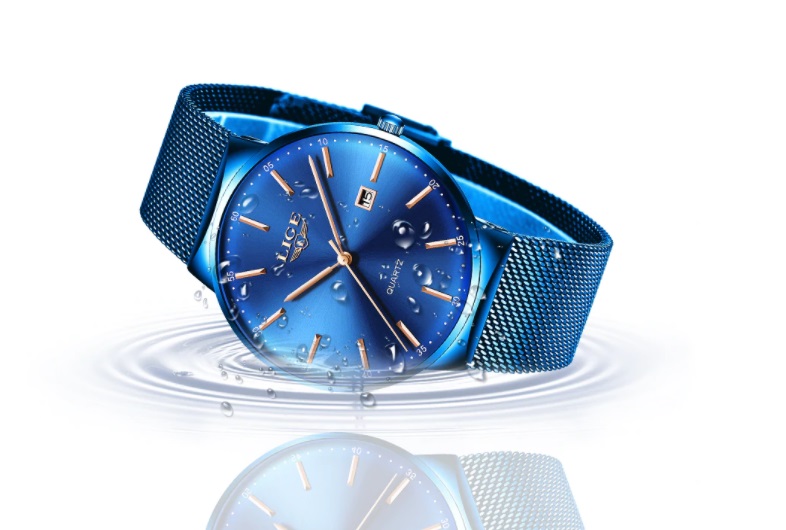 reloj azul