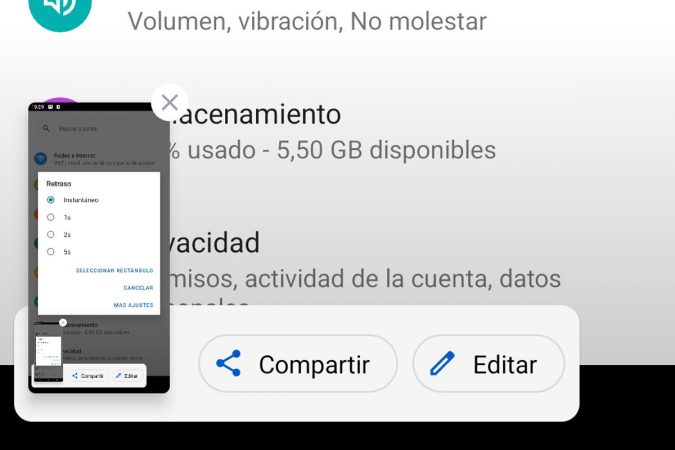 Capturas de pantalla con desplazamiento