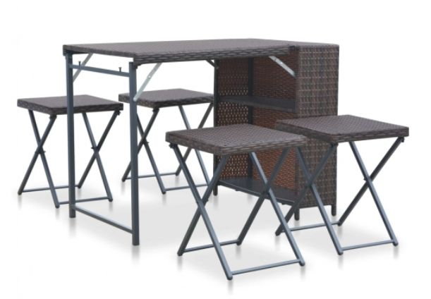 Muebles de ratán en Carrefour: set comedor plegable 5 piezas