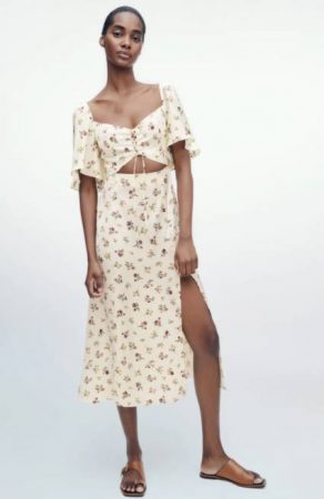vestidos flores zara