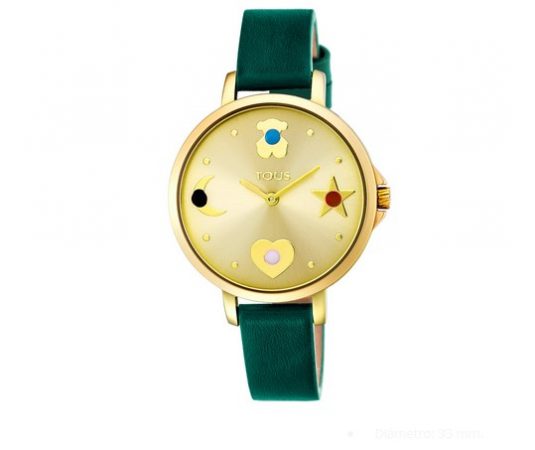 Reloj Super Power de acero IP dorado- Tous