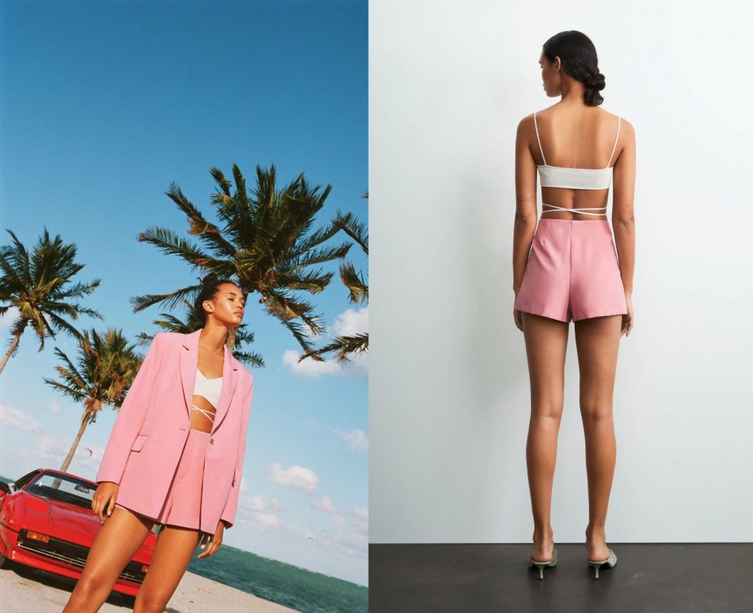 shorts rosas de Zara