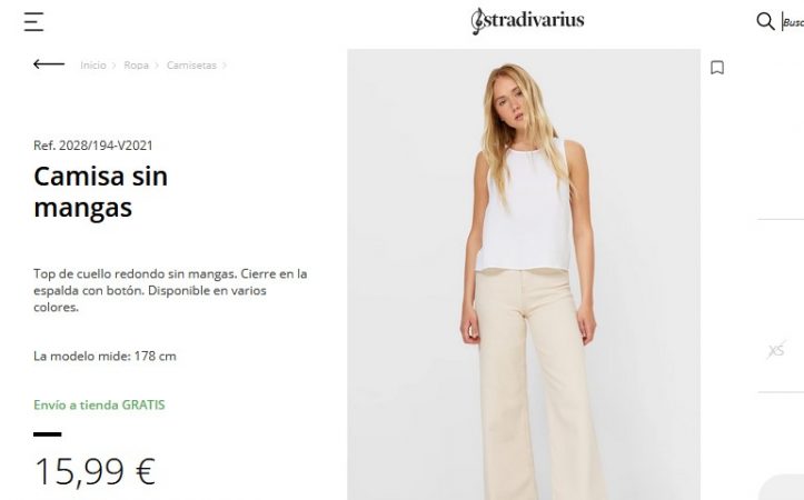 Camisa sin mangas