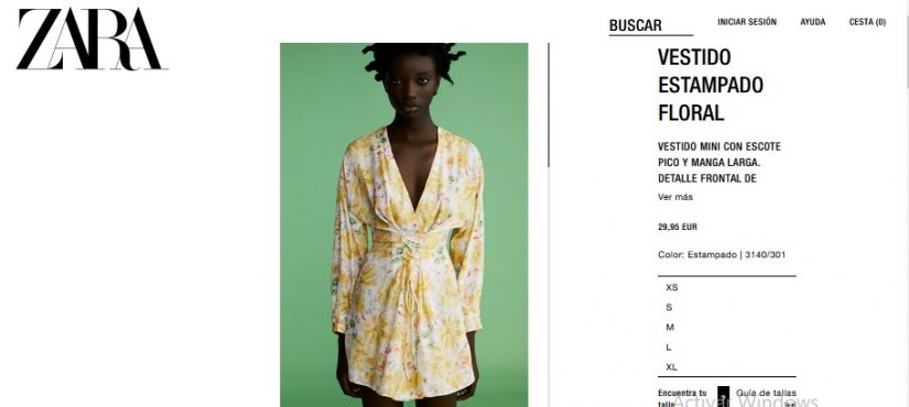 Vestido mini con estampado floral